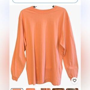 Carhartt T-Shirt Men’s Orange Medium Long Sleeve Pullover Tee Loose Fit